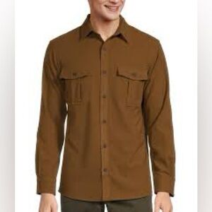 Rowm The Lodge Collection Long Sleeve Brushed Solid Button Down Shirt Size Large